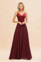 Cross Backless  Floor Length Satin Evening Gowns Burgundy Bridesmaid Dress