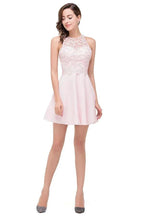 Cute Mini A-line Crew Appliques Bridesmaid Dresses