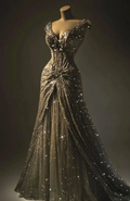 Gilded pleated fishtail skirt: Starry brocade woven in the dark night