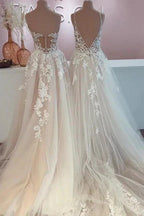 Designer Elegant A-Line Sweetheart Wedding Dresses With Lace
