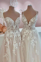 Designer Elegant A-Line Sweetheart Wedding Dresses With Lace