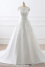 Detachable Skirt Sheath Scoop Lace Wedding Dresses
