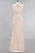 Dreamful Halter Slim Mermaid Bridesmaid Dress Floor Length Party Dress