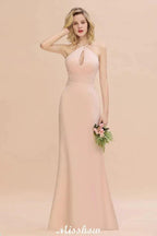 Dreamful Halter Slim Mermaid Bridesmaid Dress Floor Length Party Dress