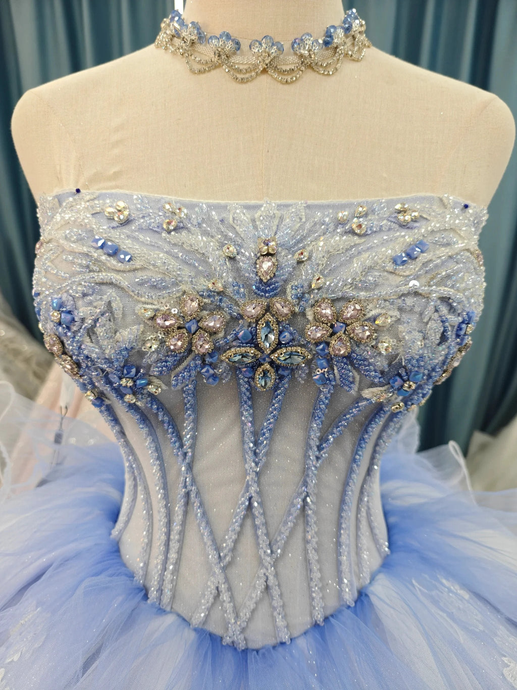 Azure Frost Lotus Ballgown Ye-2041