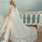 Spaghetti Straps Wedding Dress Elegant Lace Appliques Bridal Gown V Neck Backless Chiffon Robe Custom Made