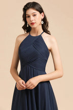 Elegant A-line Sleeveless V-Neck Ruffle Chiffon Lace Bridesmaid Dresses