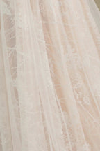 Elegant Lace Deep V-neck Wedding Dress Long Sleeve Floor Length Bridal Gowns
