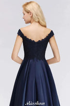 Elegant Off-the-Shoulder Ruffles Beads Prom Dresses | A-Line Sleeveless Evening Dresses