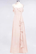 Elegant Spaghetti Aline Ruffle Simple Prom Dresses Royal Blue Evening Swing Dress