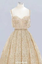 Elegant Tulle Lace Ball Gown Shaghetti Sweetheart Sleevless Wedding Dress