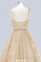 Elegant Tulle Lace Ball Gown Shaghetti Sweetheart Sleevless Wedding Dress