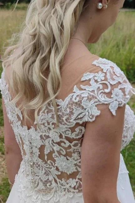 Elegant Wedding Dresses Long Tulle | Wedding dresses with lace