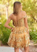A-Line Sweetheart Tiered Short Homecoming Dress