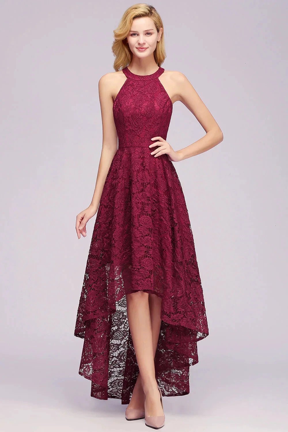 Fabulous A-Line Scoop Sleeveless Appliques Lace Bridesmaid Dresses