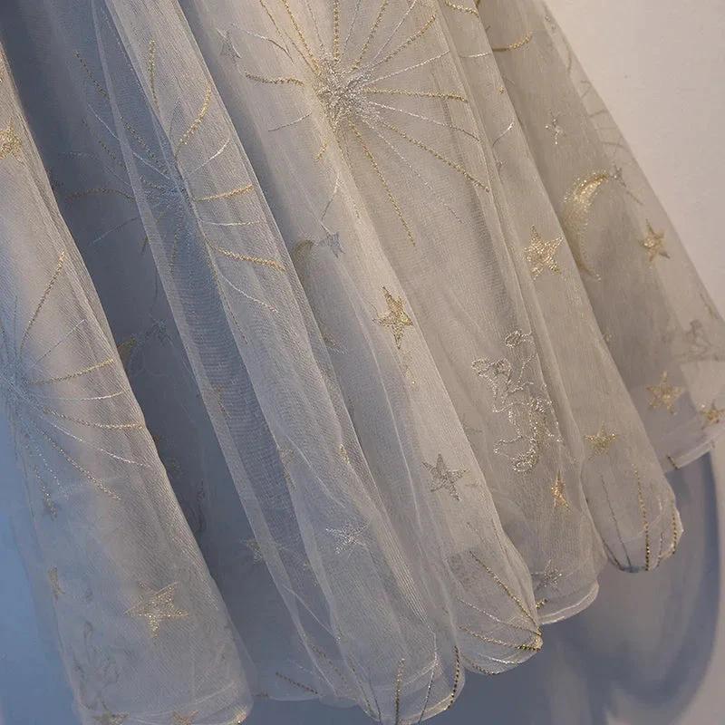 Cute gray tulle short homecoming dress s96
