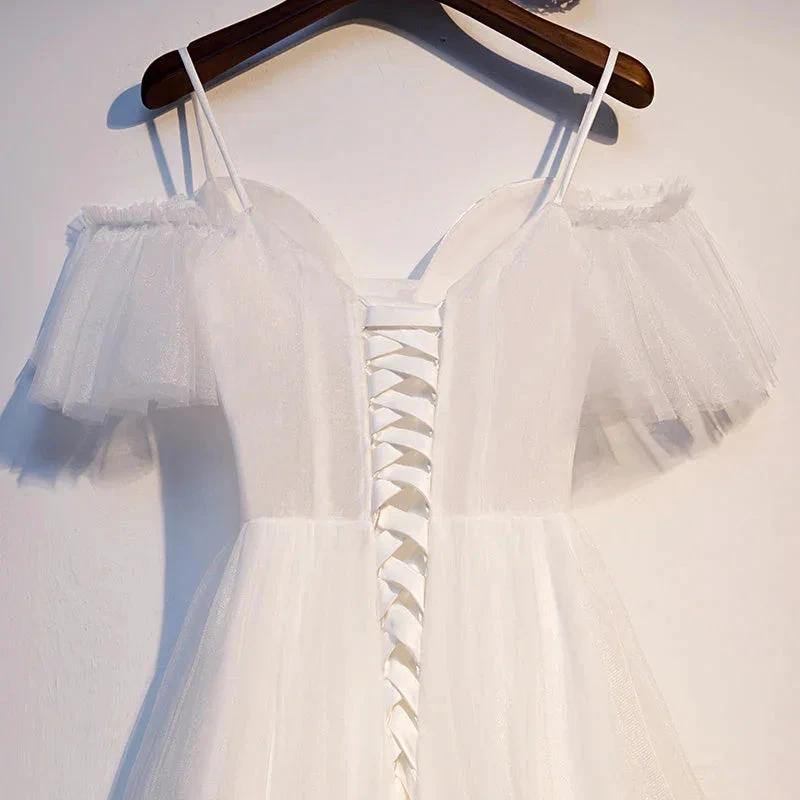 White tulle short homecoming dress s97