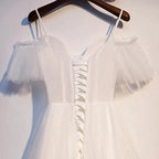 White tulle short homecoming dress s97