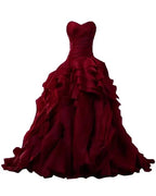 Burgundy Evening Gowns,Ball Gown Formal Dress,Evening Gowns For Teens Y1558