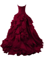 Burgundy Evening Gowns,Ball Gown Formal Dress,Evening Gowns For Teens Y1558