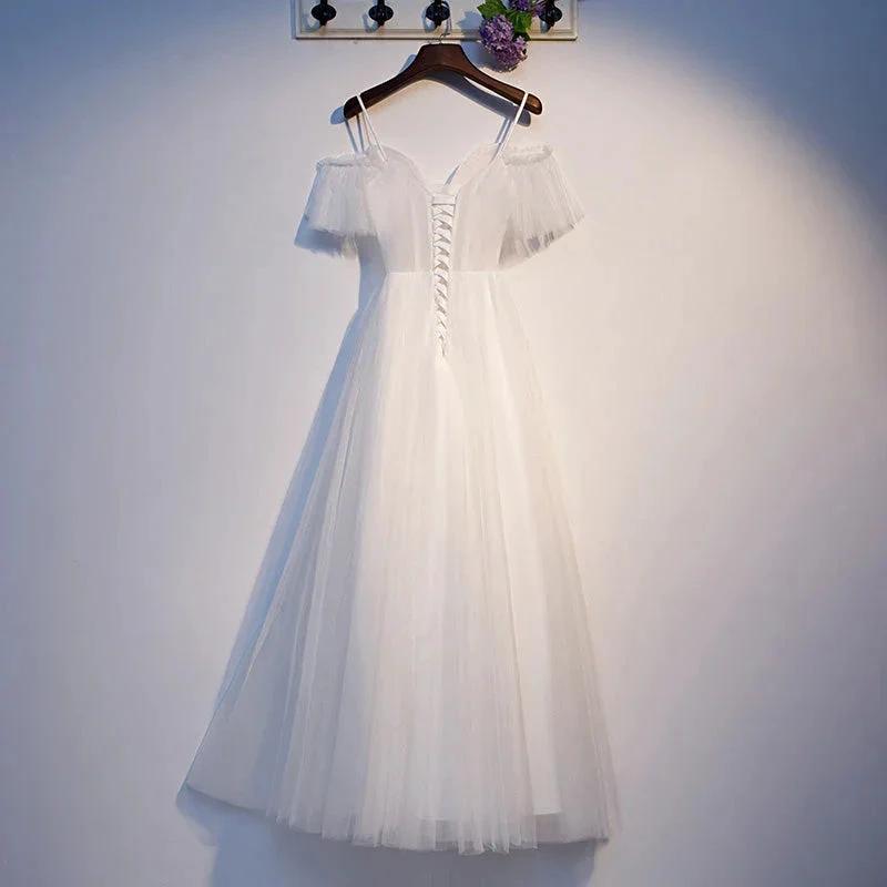 White tulle short homecoming dress s97