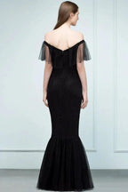 Floor Length Off-shoulder Mermaid Lace Tulle Prom Dresses