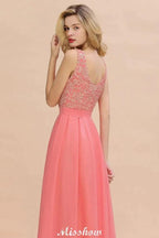 Floral Lace A-line Simple Wedding Dress Sleeveless Maxi Bridesmaid Dress