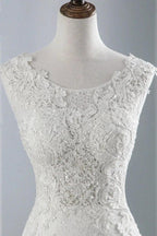 Glamorous Long Mermaid Tulle Appliques Lace Wedding Dress
