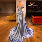 Glamorous Long Off-the-shoulder Lace Sequined Prom Dress With Slit