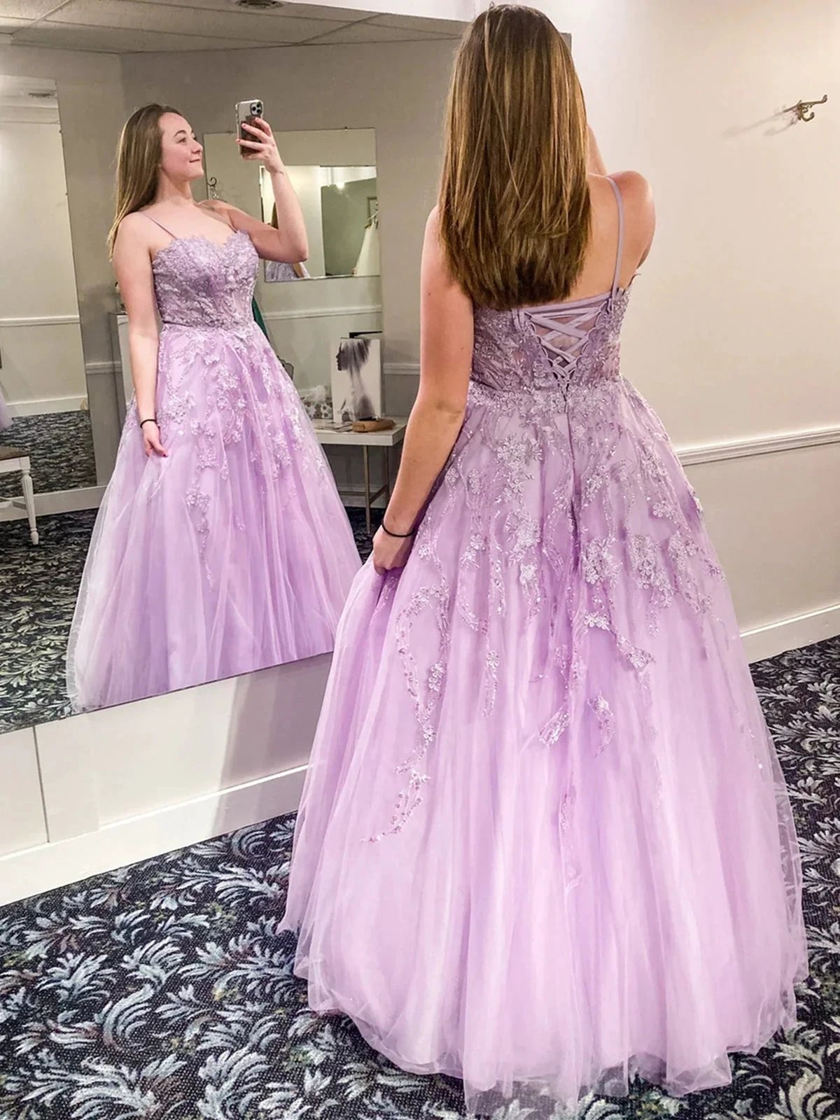 Gorgeous Long A-line Sweetheart Tulle Lace Formal Prom Dress