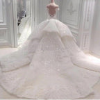 Gorgeous Long Off The Shoulder Beadings Ball Gown Wedding Dress
