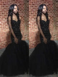 Gorgeous Mermaid Sleeveless Sweetheart Sequins Beading Floor-Length Prom Dresses