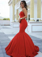 Gorgeous Mermaid Sweetheart Sleeveless Satin Prom Dresses