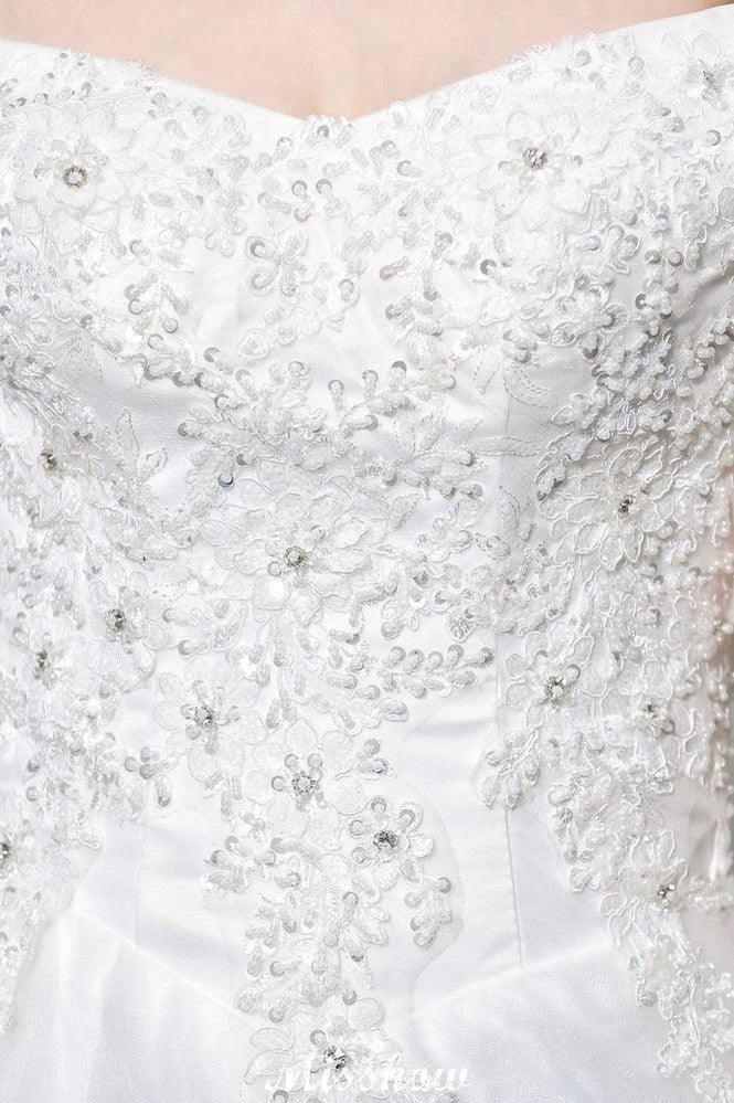 Gorgeous Off the Shoulder White aline Bridal Gown Garden Lace Appliques Wedding Dress