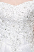Gorgeous Off the Shoulder White aline Bridal Gown Garden Lace Appliques Wedding Dress