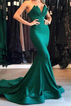 Green Mermaid Evening Gown Long Party Gowns