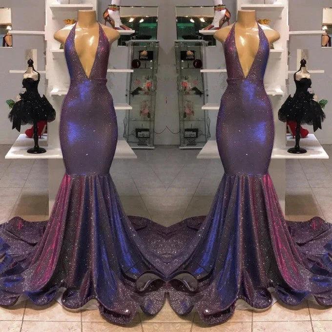 Halter Sleeveless Mermaid  Prom Dress