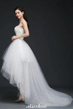 Hi-Lo Tulle A-line Lace Wedding Dress