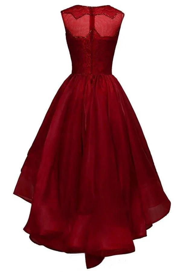 High-low Organza Beading Prom Dresses Evening Gowns Party Dresses PG303