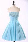 High Quality Chiffon Light Blue Homecoming Dresses PG022