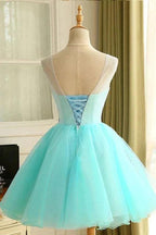 Homecoming Dress Beautiful Hand-Made Flower Short Prom Dress Party Dress PD364