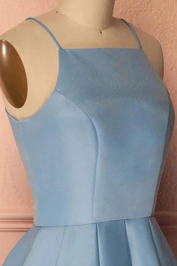Homecoming Dress Blue Halter Sleeveless Short Prom Dress Party Dress PD369