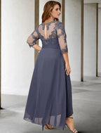 A-Line/Princess Scoop Asymmetrical Mother of the Bride Dresses