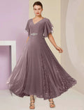 A-Line/Princess V-Neck Mother of the Bride Dresses with Applique