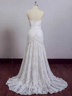 Ivory Lace Beach Wedding Dresses Sweetheart Neck Wedding Dresses  WD335