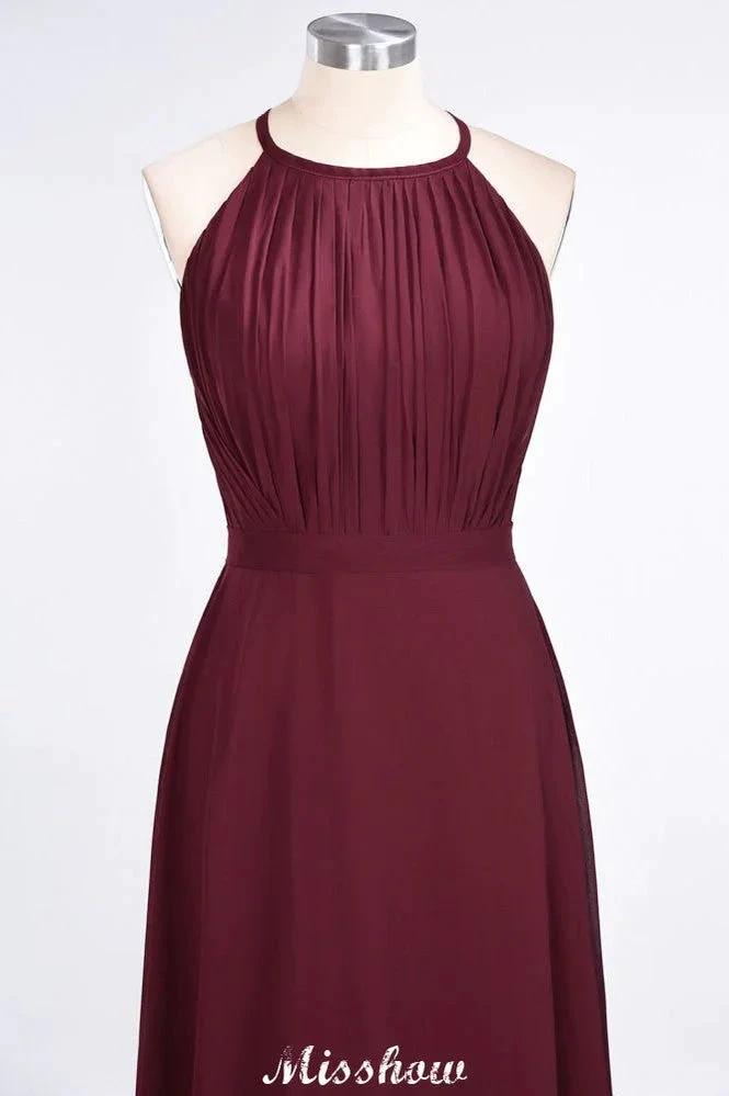 Jewel Sleeveless Floor-Length Bridesmaid Dress Ruffles Spaghetti aline Maid of Honor Dress