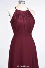 Jewel Sleeveless Floor-Length Bridesmaid Dress Ruffles Spaghetti aline Maid of Honor Dress