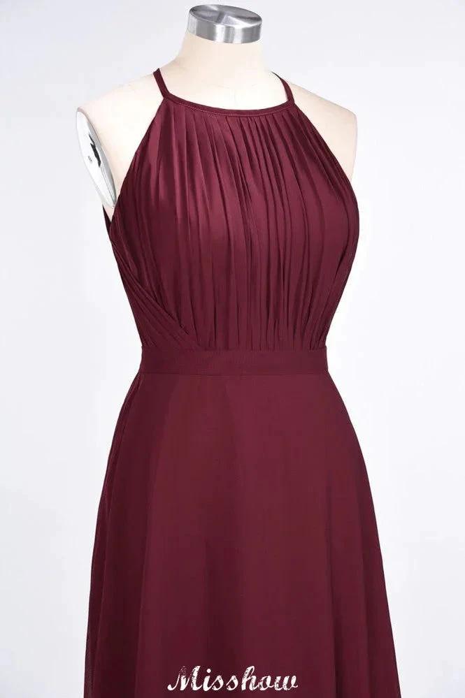 Jewel Sleeveless Floor-Length Bridesmaid Dress Ruffles Spaghetti aline Maid of Honor Dress