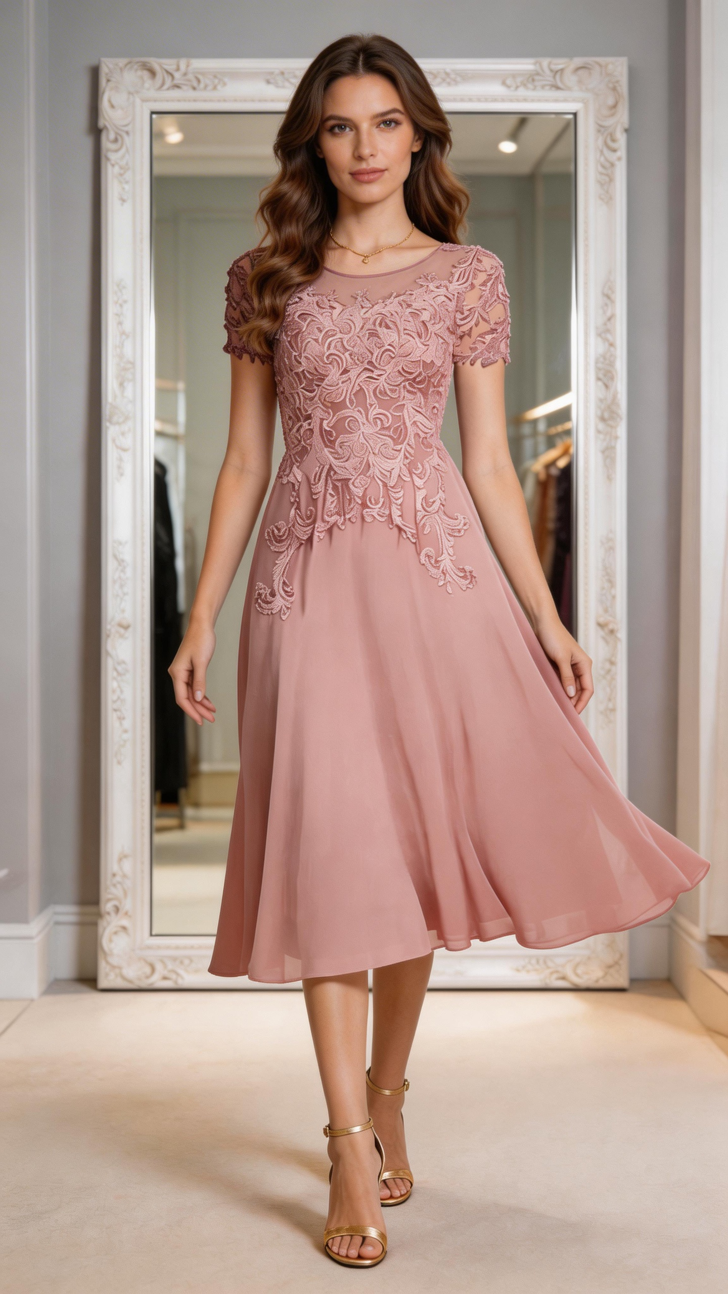 Dark Purple Lace Chiffon Mother Of The Bride Dress With Elegant Gown by ZAPDRESS