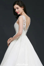 Lace A-line Jewel Delicate Wedding Dress